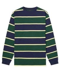 Manastash - Long Sleeve Rugby Stripe T Shirt Navy Green S - Lyst