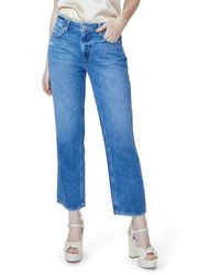 PAIGE Jeans rectos relajados Noella con bolsillo monedas offset - Azul