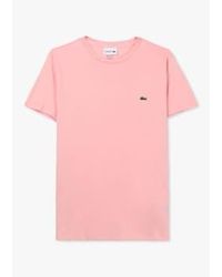 Lacoste - Camiseta algodón hombre en rosa - Lyst
