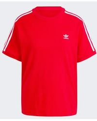adidas - Better Scarlet Originals 3 Stripe S T Shirt L - Lyst
