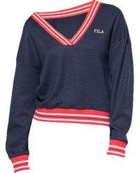 fila jumper red white and blue