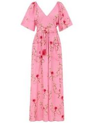 Hayley Menzies - Hayley Zies Birds Of Utopia Embroidered Kimono Sleeve Cotton V Neck Maxi Dress - Lyst