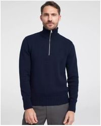 Holebrook - Sivert Knitted Zip Neck S - Lyst