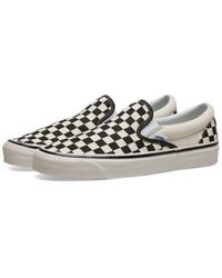 Vans - Ua Classic Slip On 98 Dx Checkerboard Black & White Shoes - Lyst