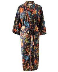 Powell Craft - Burnt Exotic Flower Print Cotton Dressing Gown - Lyst