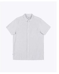 Wemoto - Whistler Navy Cotton Seersucker Shirt S - Lyst