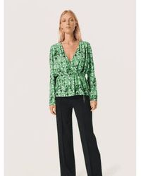 Soaked In Luxury - Ina Wrap Blouse Medium Small - Lyst