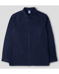 M.C. OVERALLS - Navy Relaxed Cotton Canvas Snap Buttoned Shirt Xs - Lyst