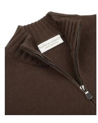 FILIPPO DE LAURENTIIS - Suéter con cuello y cremallera 1/4 lana y cachemira en marrón chocolate mz3mlwc7r 290 - Lyst