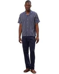 Hartford - Palm mc woven stripe shirt bleu - Lyst