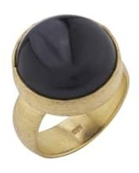 silver jewellery - 925 Gold Plated Onyx Ring 6 - Lyst