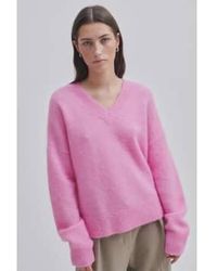 Second Female - Brook Knit Loose V-neck Begonia Xs - Lyst