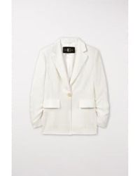 Luisa Cerano - Ruched Sleeve Double Pocket Twill Blazer Size: 10, Col: O 10 - Lyst
