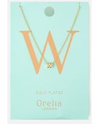 Orelia - /silver Plated Initial Necklace W Brass - Lyst