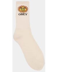 Obey - Sunshine Socks Unbleached Os - Lyst