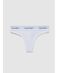 Calvin Klein Cotton White Tanga ascenso morno - Blanco
