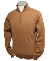 FILIPPO DE LAURENTIIS - Caramel Wool & Cashmere 1/4 Zip Neck Sweater Mz3mlwc7r 090 - Lyst