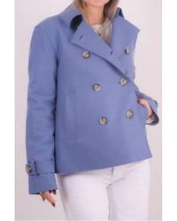 Harris Wharf London - Cropped Trench In Blue - Lyst