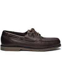 Sebago - Esider Waxed Leather Boat Shoe Dark 44 - Lyst