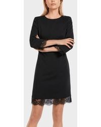 Marc Cain - Mini Dress With Delicate Lace Vc 21.39 W16 Col 900 - Lyst