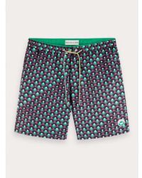 Scotch & Soda - Mid-length Printed Swim Shorts - Lyst