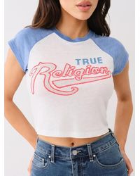 True Religion - Logo Burnout Baby Tee - Lyst