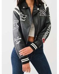 True Religion - Moto Bomber Jacket - Lyst