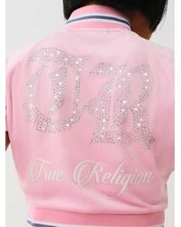 True Religion Crystal Terry Track Jacket in Pink | Lyst