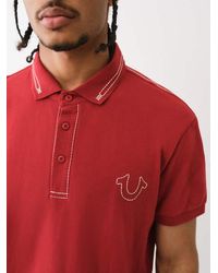 True Religion - Big T Embroidered Polo Shirt - Lyst