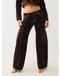 True Religion - Bobbi Corduroy Big T Baggy Cargo Pant - Lyst