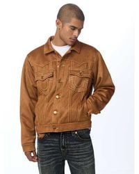 TRUE RELIGION - Jimmy Ultrasuede Big T Oversized Jacket - Lyst