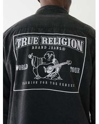 True Religion - Embroidered Buddha Logo Utility Shirt - Lyst