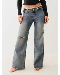 True Religion - Bobbi Frayed Low Rise Baggy Jean - Lyst