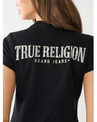 True Religion - Crystal V Neck Logo Tee - Lyst