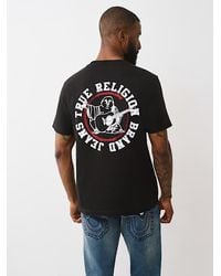 True Religion - Flocked Logo T-shirt - Lyst