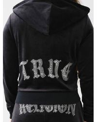 True Religion - Crystal Hs Logo Velour Zip Hoodie - Lyst