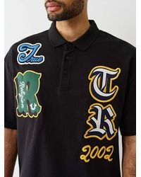 TRUE RELIGION - Oversized Patch Polo Shirt - Lyst