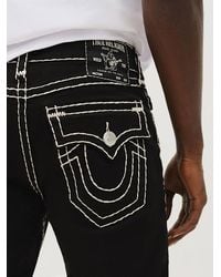 パンツ TRUE RELIGION RICKY MICRO CORDUROY True Religion Mens 30 Ricky w/Flap Relaxed Straight Black