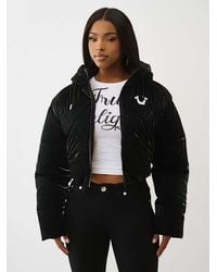 TRUE RELIGION - High-shine Hooded Puffer Jacket - Lyst