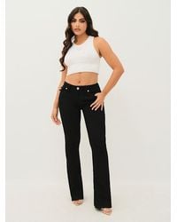 True Religion Joey Pick Stitch Flap Flare Jean in Blue | Lyst