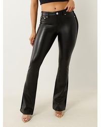 True Religion - Becca Faux Leather Ponte Bootcut Jean - Lyst