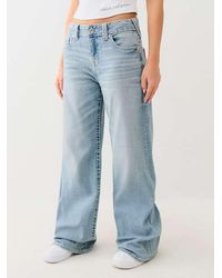 True Religion - Bobbi Mid Rise Big T Baggy Jean - Lyst