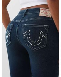 TRUE RELIGION - Jennie Mid Rise Crystal Curvy Skinny Jean - Lyst