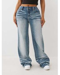 True Religion - Bobbi Mid Rise Big T Baggy Jean - Lyst