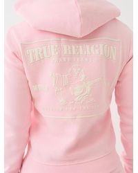 True Religion - Big T Stitch Logo Zip Hoodie - Lyst