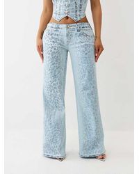True Religion - Bobbi Foiled Leopard Low Rise Baggy Jean - Lyst