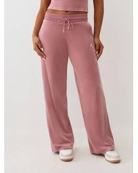 TRUE RELIGION - Velour Crystal Horseshoe Straight Leg Sweatpant - Lyst