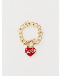 TRUE RELIGION - Red Heart Toggle Bracelet - Lyst