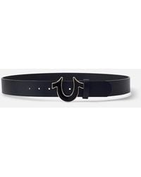 True Religion Croc Embossed Horseshoe Buckle Belt | Lyst