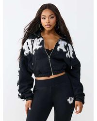 TRUE RELIGION Crystal Relaxed Girlfriend Zip Hoodie In Brown Lyst true-religion-crystal-relaxed-girlfriend-zip-hoodie-in-brown-lyst